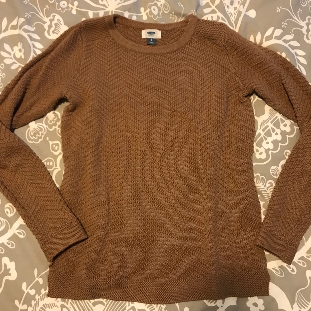 Old Navy brown chevron knit sweater